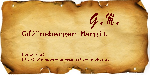 Günsberger Margit névjegykártya